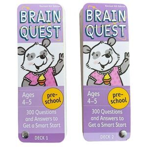 Brain Quest Preschool Deck of 2 Educational. 300 Questions & Answers. Ages 4-5.